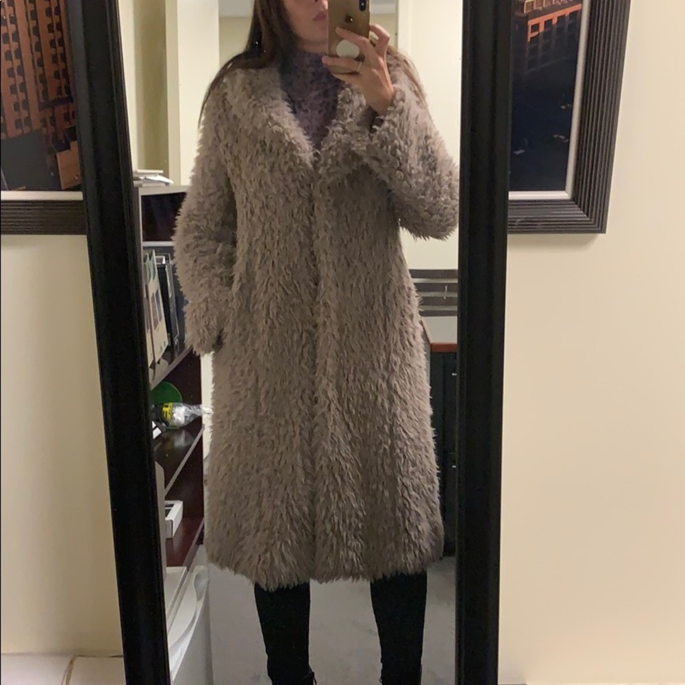Unreal Fur De La Cream faux shearling coat small